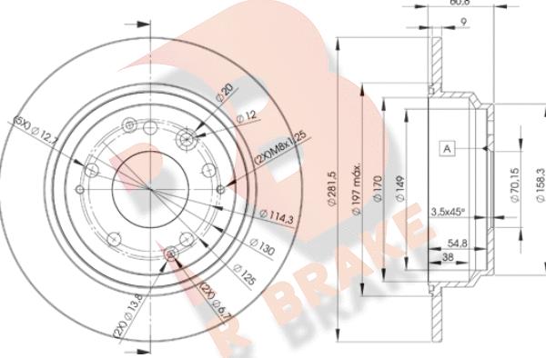 R Brake 78RBD22469 - Спирачен диск vvparts.bg