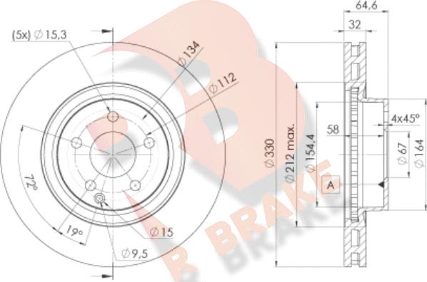 R Brake 78RBD22593 - Спирачен диск vvparts.bg