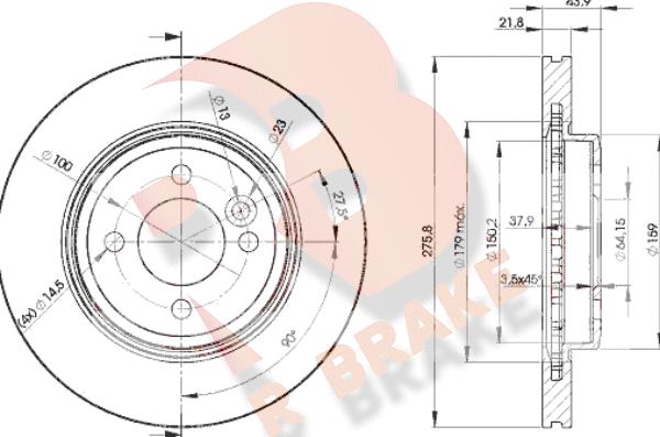 R Brake 78RBD22891 - Спирачен диск vvparts.bg