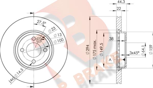 R Brake 78RBD22892 - Спирачен диск vvparts.bg