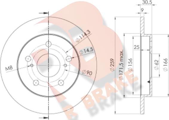 R Brake 78RBD22889 - Спирачен диск vvparts.bg