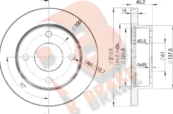 R Brake 78RBD22701 - Спирачен диск vvparts.bg