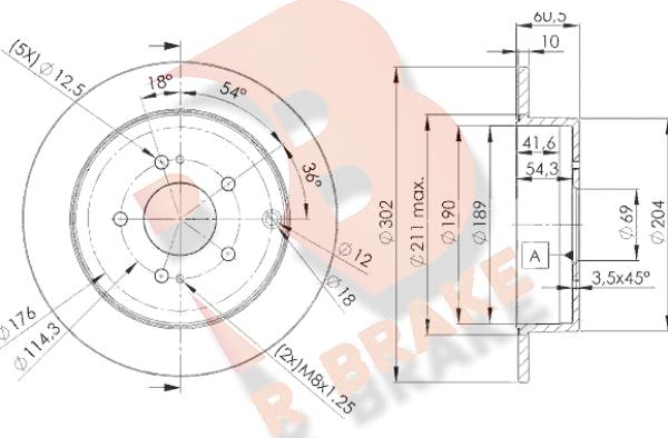 R Brake 78RBD27032 - Спирачен диск vvparts.bg