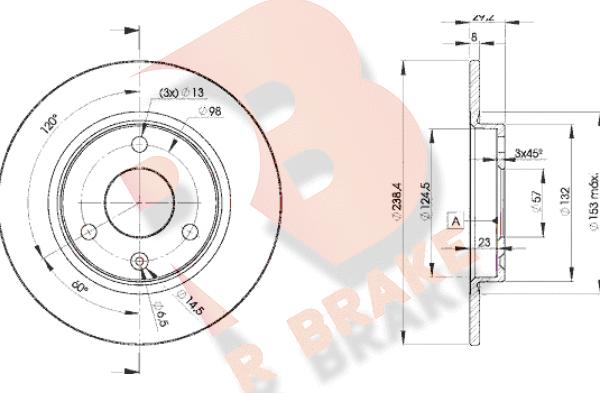 R Brake 78RBD27199 - Спирачен диск vvparts.bg