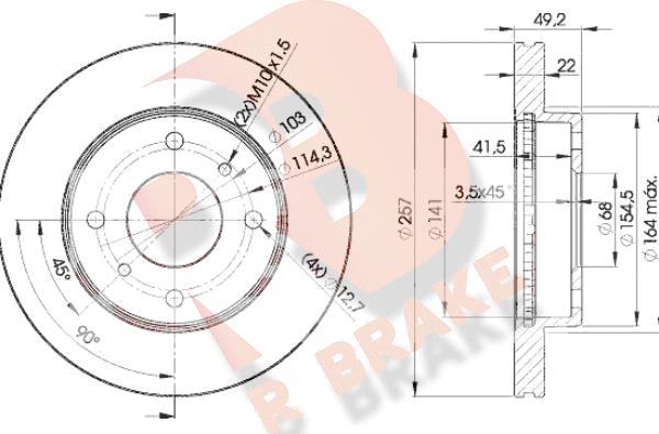 R Brake 78RBD27101 - Спирачен диск vvparts.bg