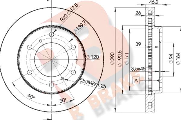 R Brake 78RBD27116 - Спирачен диск vvparts.bg