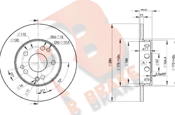 R Brake 78RBD27210 - Спирачен диск vvparts.bg