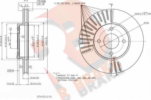 R Brake 78RBD27794 - Спирачен диск vvparts.bg