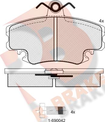 R Brake RB0993-204 - Комплект спирачно феродо, дискови спирачки vvparts.bg