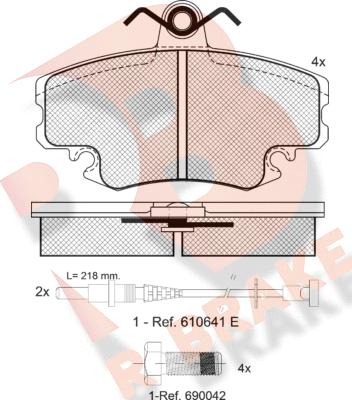 R Brake RB0993-700 - Комплект спирачно феродо, дискови спирачки vvparts.bg