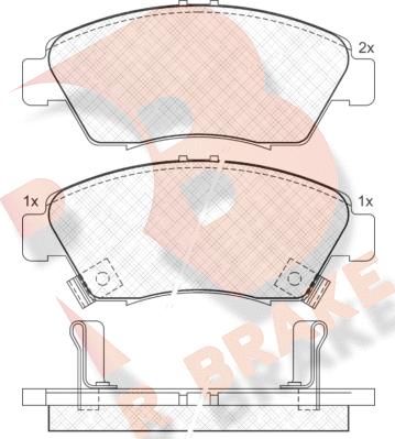 R Brake RB0959 - Комплект спирачно феродо, дискови спирачки vvparts.bg