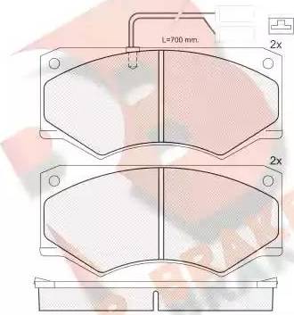 R Brake RB0964 - Комплект спирачно феродо, дискови спирачки vvparts.bg