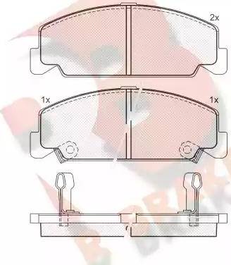 R Brake RB0961 - Комплект спирачно феродо, дискови спирачки vvparts.bg