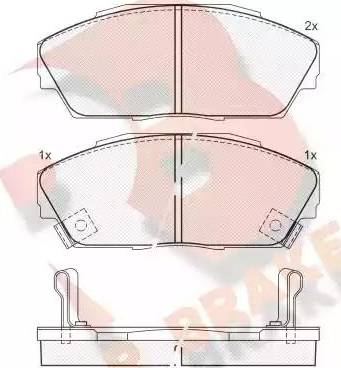 R Brake RB0962 - Комплект спирачно феродо, дискови спирачки vvparts.bg