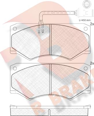 R Brake RB0904 - Комплект спирачно феродо, дискови спирачки vvparts.bg