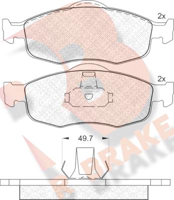 R Brake RB0916 - Комплект спирачно феродо, дискови спирачки vvparts.bg