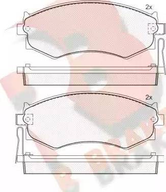 R Brake RB0986 - Комплект спирачно феродо, дискови спирачки vvparts.bg