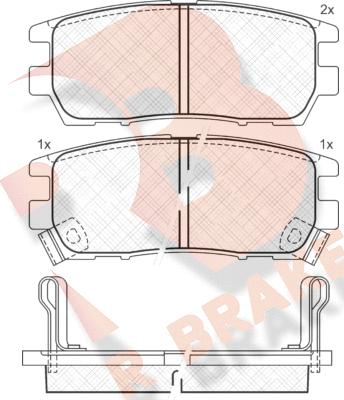 R Brake RB0980 - Комплект спирачно феродо, дискови спирачки vvparts.bg