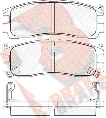 R Brake RB0981 - Комплект спирачно феродо, дискови спирачки vvparts.bg