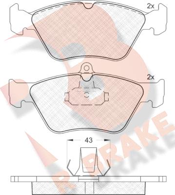 R Brake RB0988 - Комплект спирачно феродо, дискови спирачки vvparts.bg