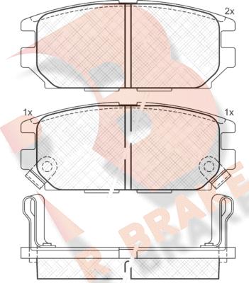 R Brake RB0983 - Комплект спирачно феродо, дискови спирачки vvparts.bg