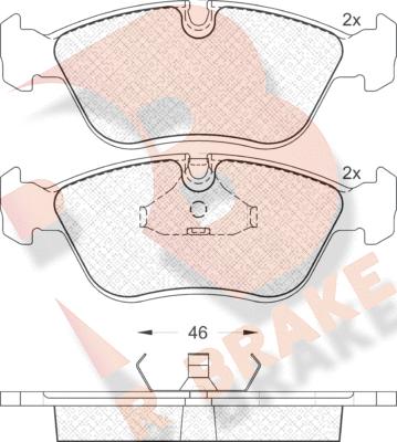 R Brake RB0934 - Комплект спирачно феродо, дискови спирачки vvparts.bg