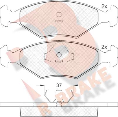 R Brake RB0926 - Комплект спирачно феродо, дискови спирачки vvparts.bg