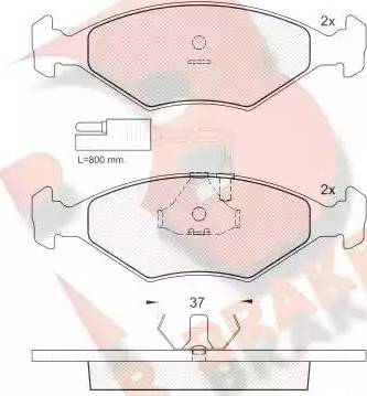 R Brake RB0927 - Комплект спирачно феродо, дискови спирачки vvparts.bg