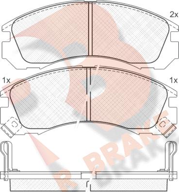 R Brake RB0979 - Комплект спирачно феродо, дискови спирачки vvparts.bg