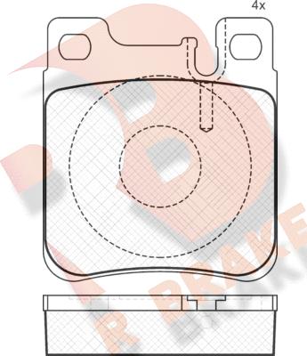 R Brake RB0976 - Комплект спирачно феродо, дискови спирачки vvparts.bg