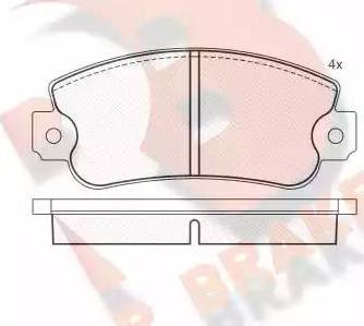 R Brake RB0496 - Комплект спирачно феродо, дискови спирачки vvparts.bg