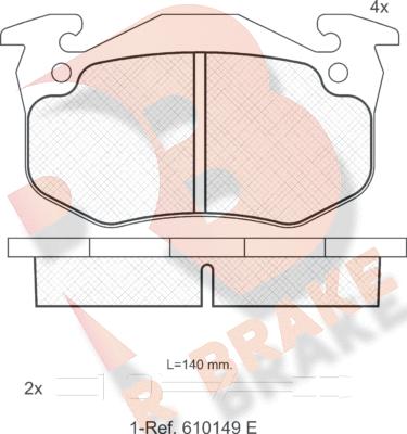 R Brake RB0457 - Комплект спирачно феродо, дискови спирачки vvparts.bg