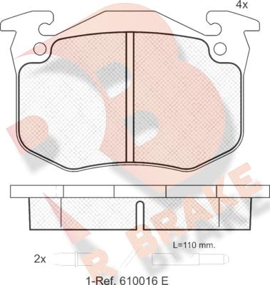 R Brake RB0469 - Комплект спирачно феродо, дискови спирачки vvparts.bg