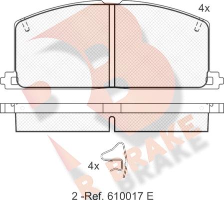 R Brake RB0462 - Комплект спирачно феродо, дискови спирачки vvparts.bg