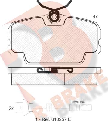 R Brake RB0419-203 - Комплект спирачно феродо, дискови спирачки vvparts.bg