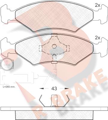 R Brake RB0410 - Комплект спирачно феродо, дискови спирачки vvparts.bg