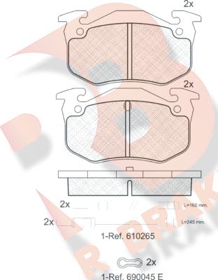 R Brake RB0417-066 - Комплект спирачно феродо, дискови спирачки vvparts.bg