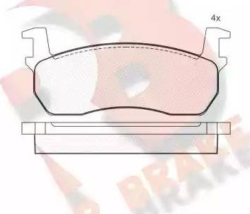 R Brake RB0424 - Комплект спирачно феродо, дискови спирачки vvparts.bg