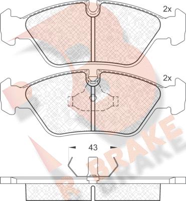 R Brake RB0423 - Комплект спирачно феродо, дискови спирачки vvparts.bg