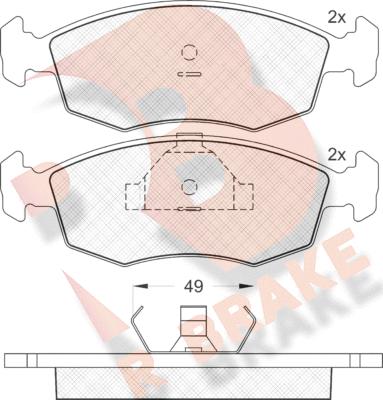 R Brake RB0543 - Комплект спирачно феродо, дискови спирачки vvparts.bg