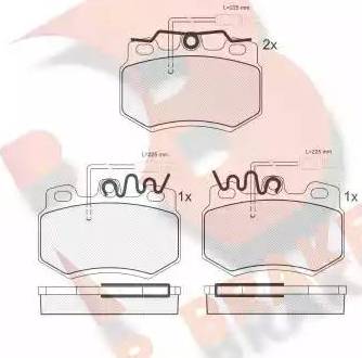 R Brake RB0555 - Комплект спирачно феродо, дискови спирачки vvparts.bg