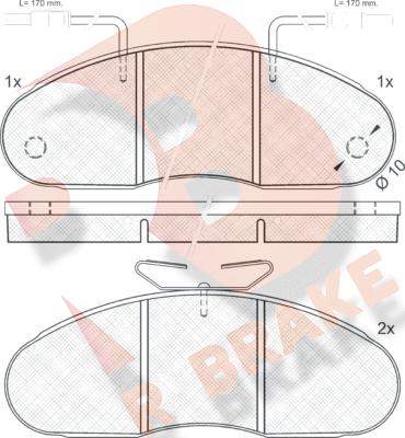 R Brake RB0561 - Комплект спирачно феродо, дискови спирачки vvparts.bg