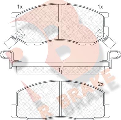 R Brake RB0524 - Комплект спирачно феродо, дискови спирачки vvparts.bg