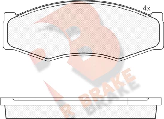R Brake RB0526 - Комплект спирачно феродо, дискови спирачки vvparts.bg
