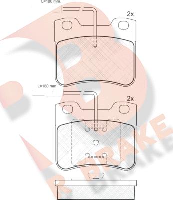 R Brake RB0691 - Комплект спирачно феродо, дискови спирачки vvparts.bg