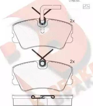 R Brake RB0698 - Комплект спирачно феродо, дискови спирачки vvparts.bg