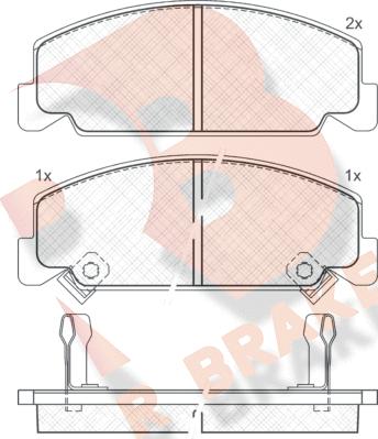 R Brake RB0609 - Комплект спирачно феродо, дискови спирачки vvparts.bg