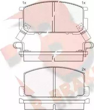 R Brake RB0605 - Комплект спирачно феродо, дискови спирачки vvparts.bg