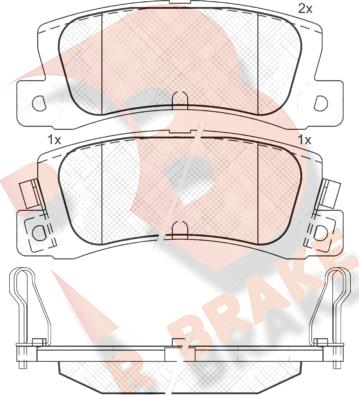 R Brake RB0612-071 - Комплект спирачно феродо, дискови спирачки vvparts.bg