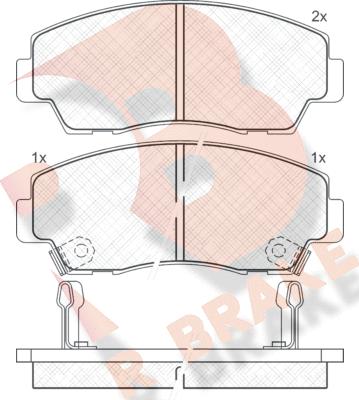 R Brake RB0636 - Комплект спирачно феродо, дискови спирачки vvparts.bg